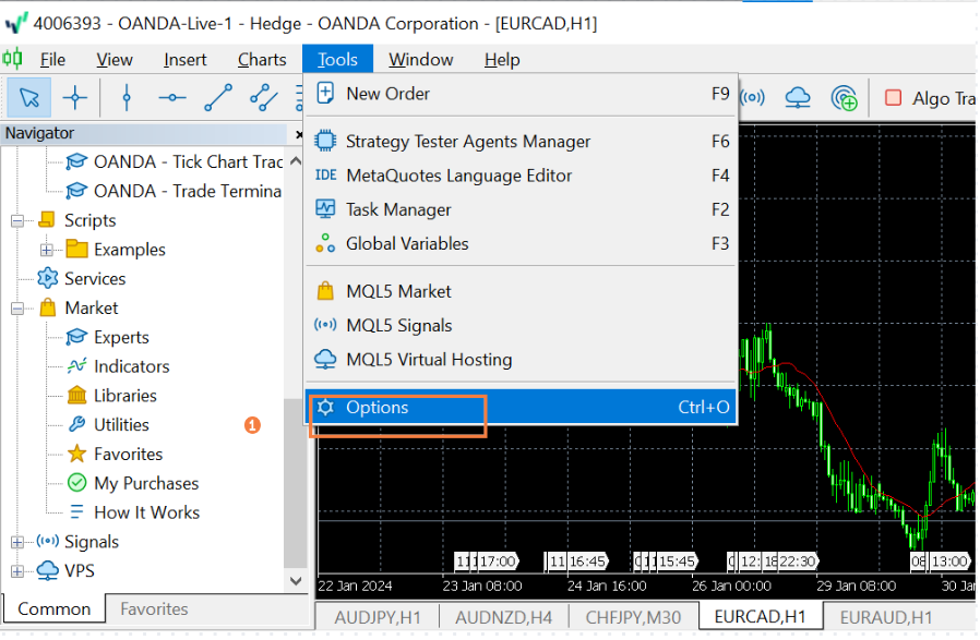 Set Stop-Loss or Take-Profit levels from the order interface-1