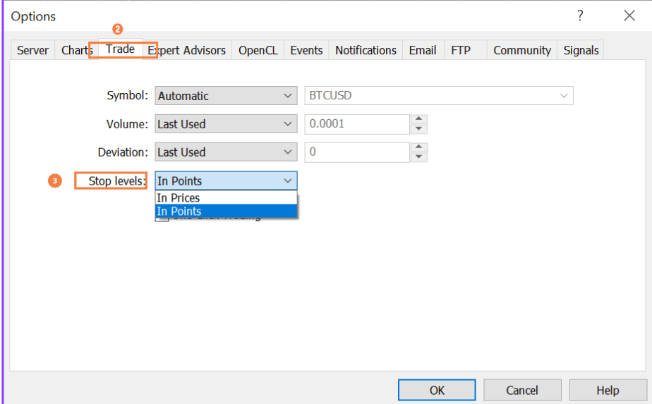 Set Stop-Loss or Take-Profit levels from the order interface-2